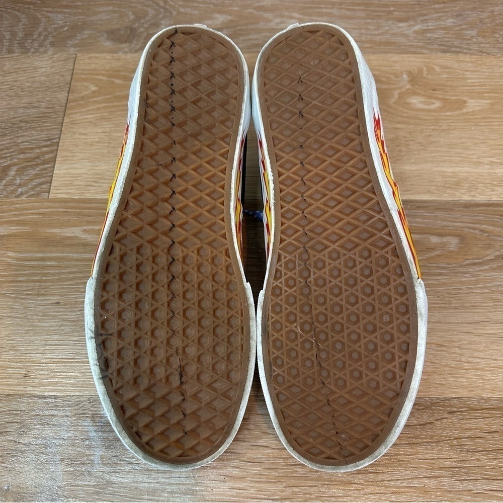 Vans Unisex Custom Flames Fire Sidewall Checkerboard Palm Tree Sneakers - Picture 10 of 12